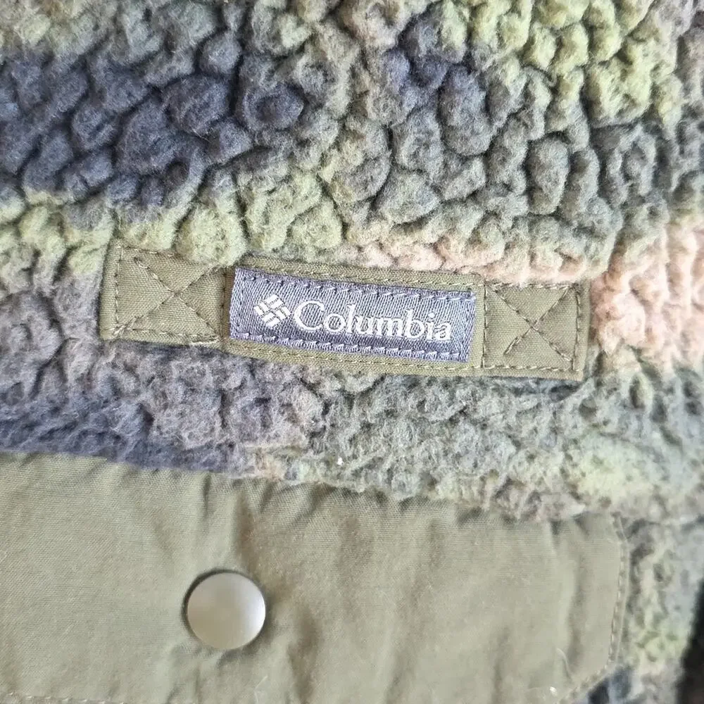 Columbia Mountainside Camo Fleece Full Zip Jacket Mens Size Large